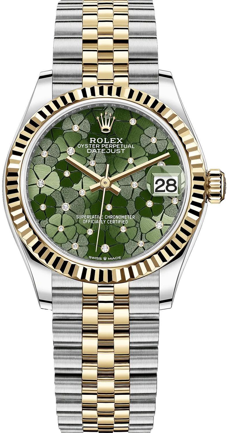 Rolex Datejust 31 278273-0032 31mm Yellow gold and Oystersteel Green