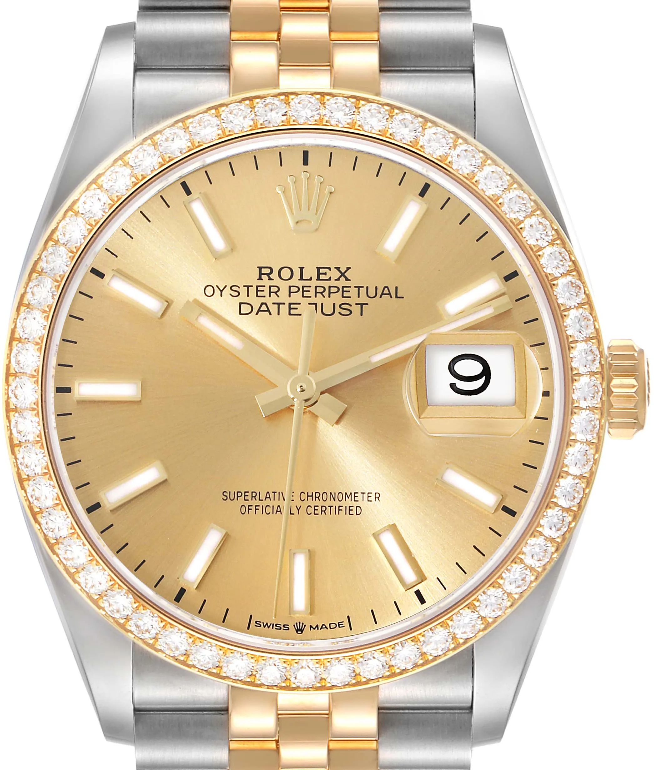 Rolex Datejust 36 126283 36mm Yellow gold and Stainless steel Champagne