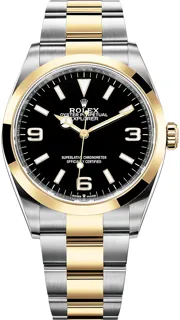 Rolex Explorer 124273-0001 Yellow gold and Oystersteel Black