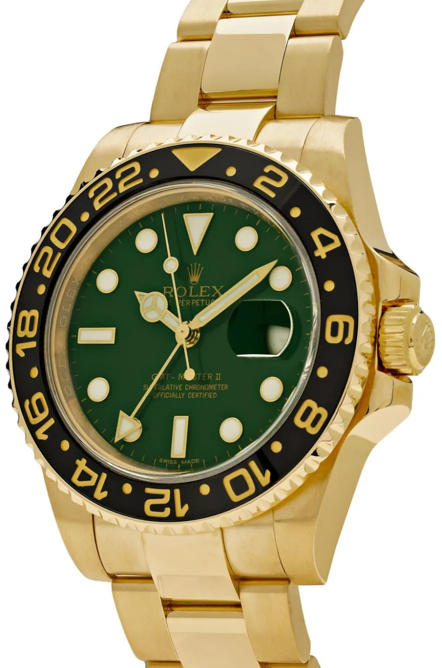 Rolex GMT-Master II 116718 40mm Yellow gold Green 1