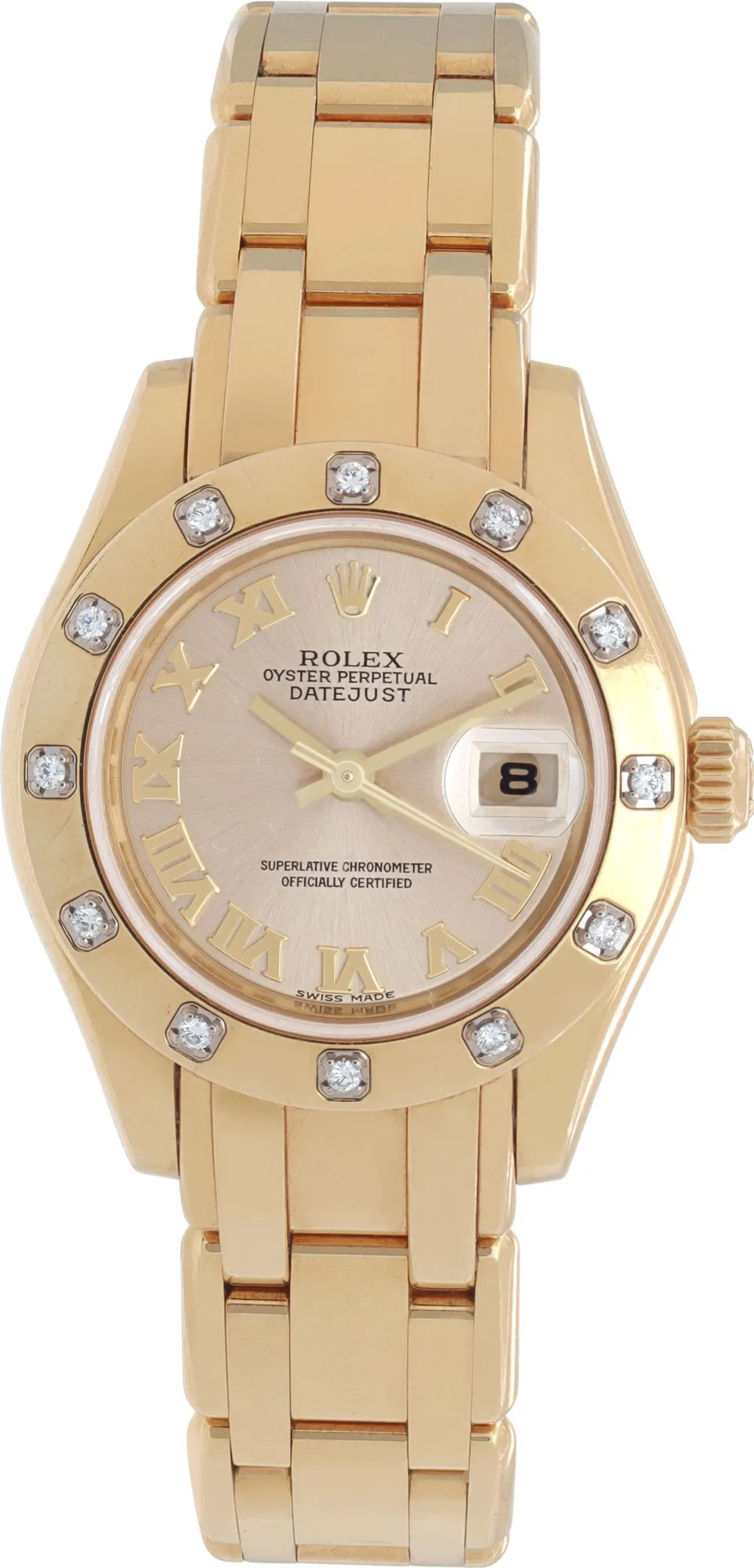 Rolex Lady-Datejust Pearlmaster 80318 29mm Yellow gold Champagne