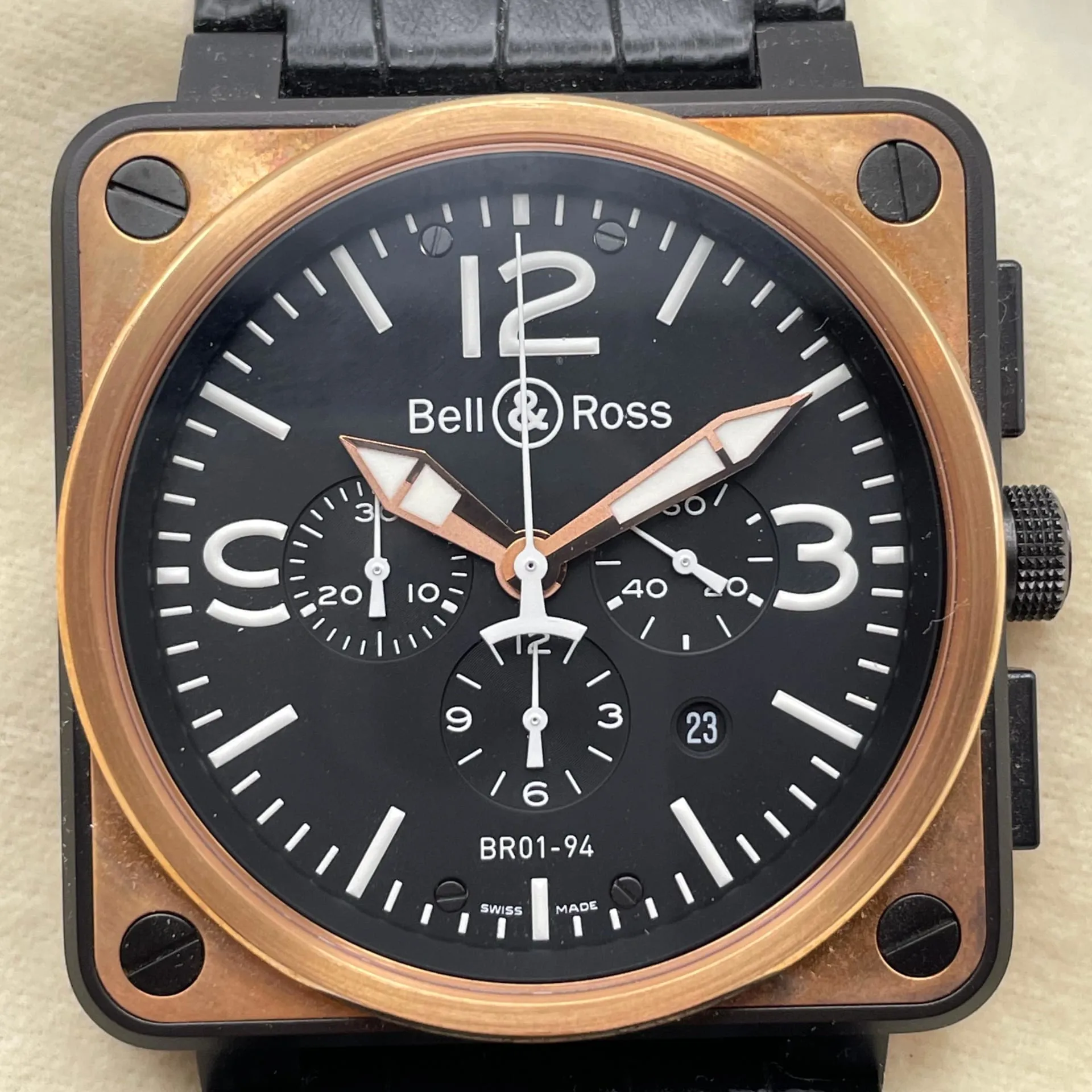 Bell & Ross BR 01 BR0192-BICOLOR 46mm Carbon fiber Black