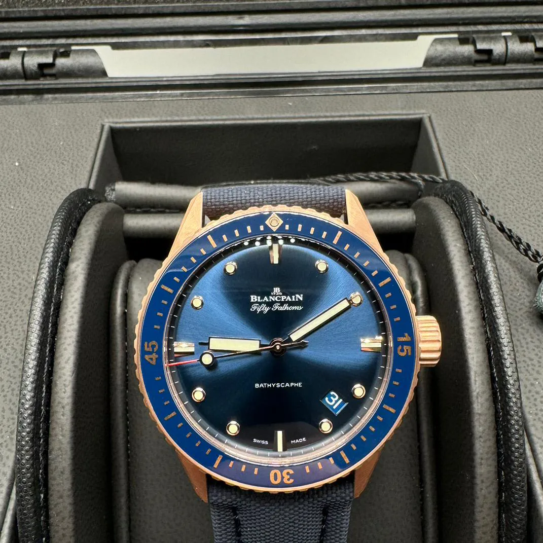 Blancpain Fifty Fathoms 5000-36S40-O52A 43mm Rose gold Blue