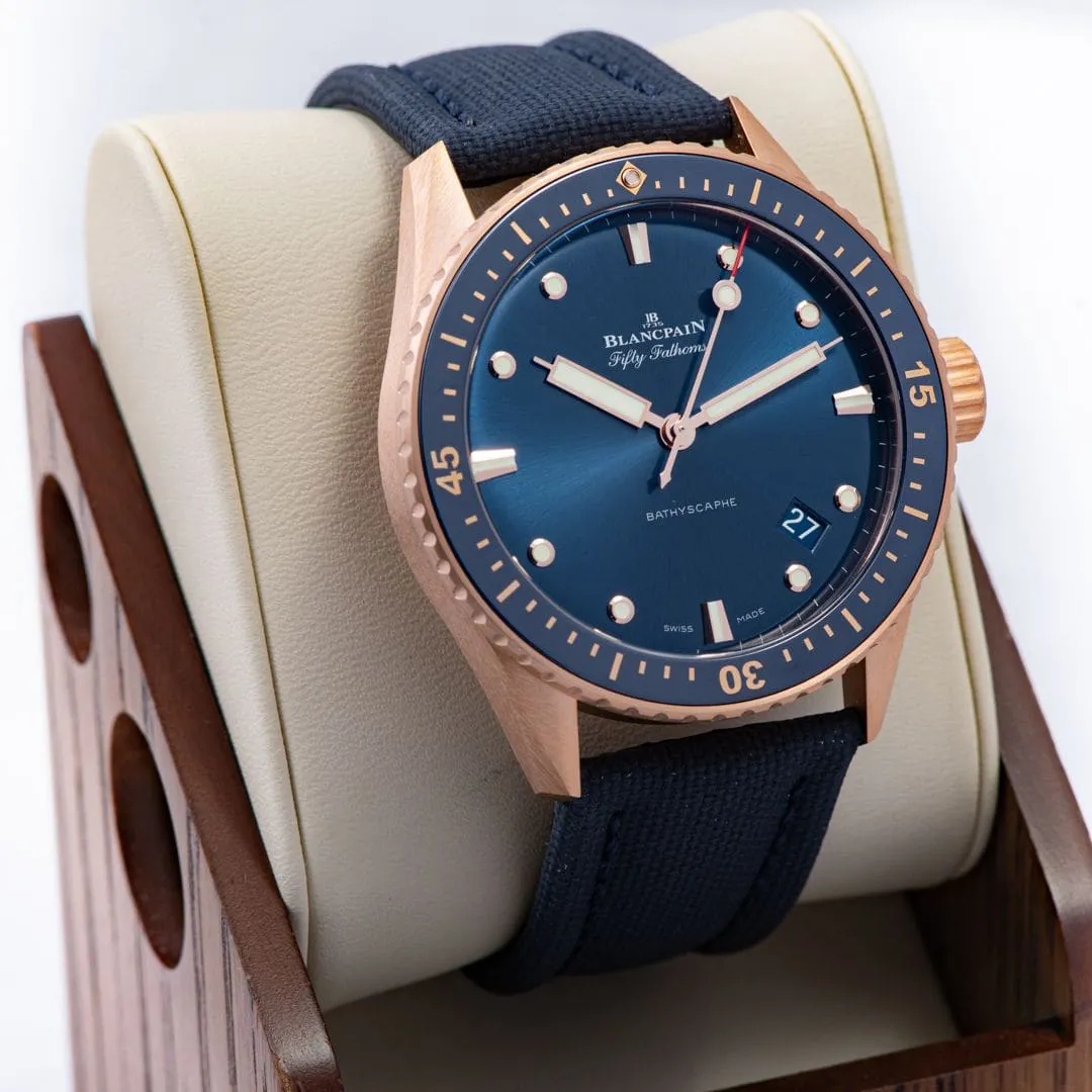 Blancpain Fifty Fathoms 5000-36S40-O52A 43mm Rose gold Blue