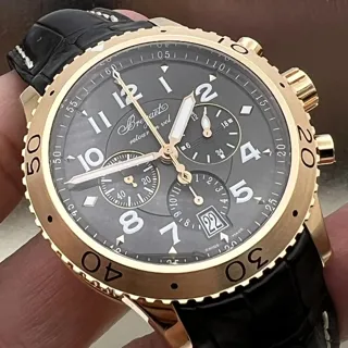 Breguet Transatlantique 3810BR/92/9ZU 43mm Rose gold Brown