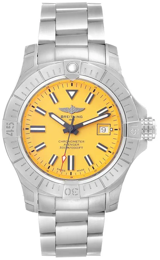 Breitling Avenger A17319101I1A1 45mm Stainless steel Yellow