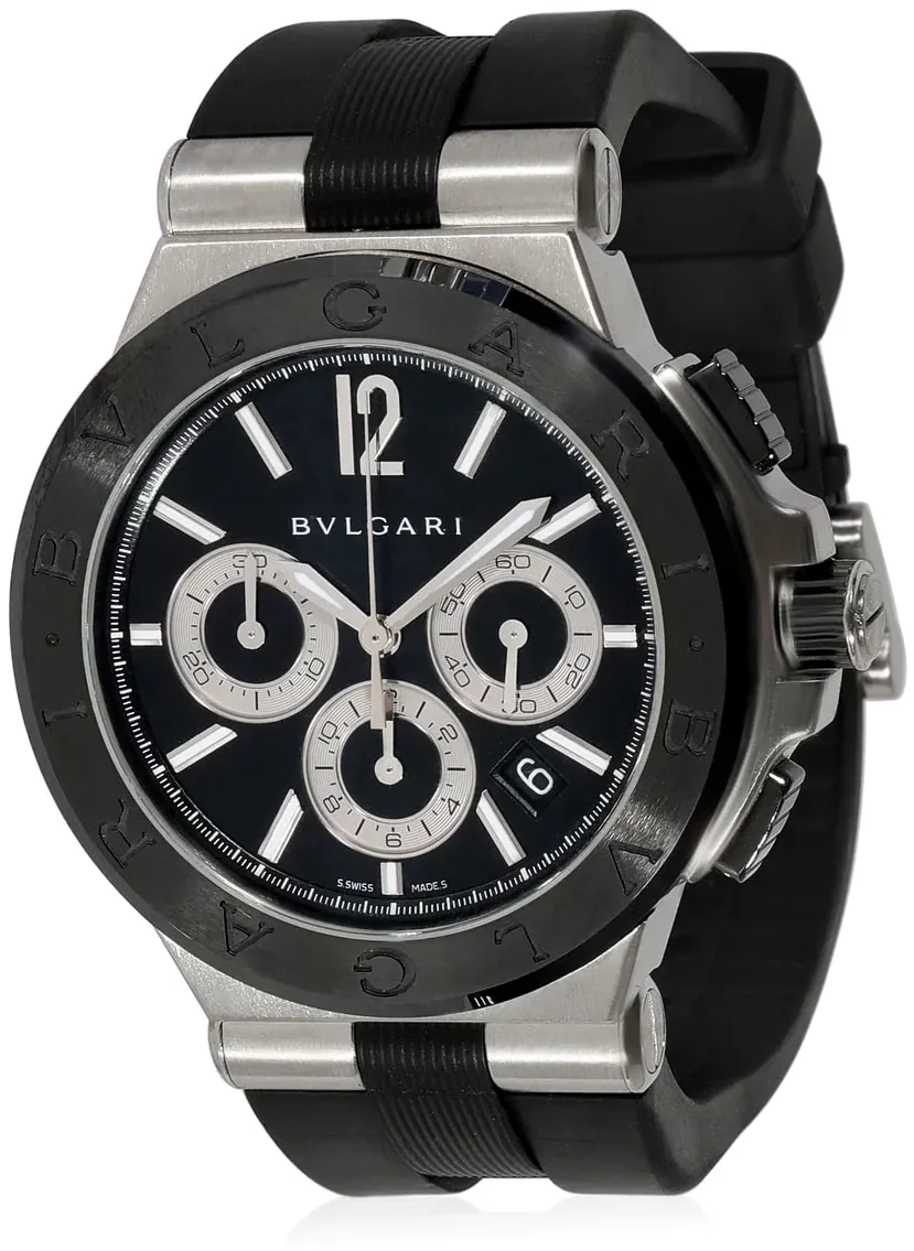 Bulgari Diagono DG 42 SC CH 42mm Stainless steel Black