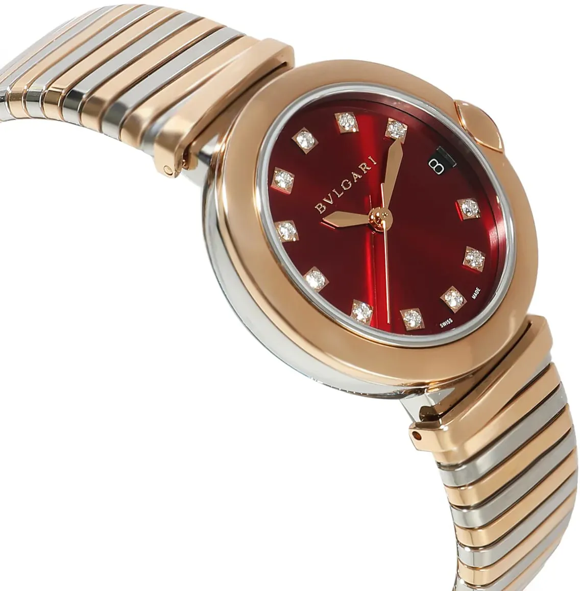 Bulgari Tubogas 103123 33mm Stainless steel Red 4