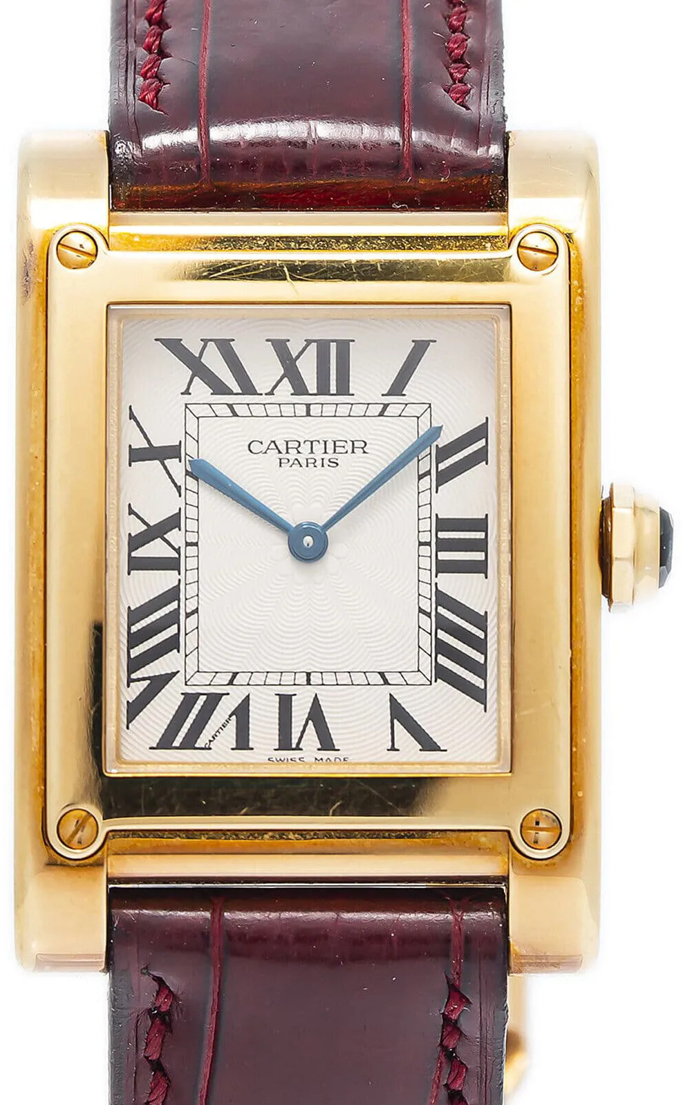 Cartier Baignoire 2484 27mm Yellow gold Silver