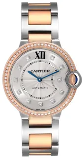 Cartier Ballon Bleu 36mm Rose gold and Stainless steel Silver