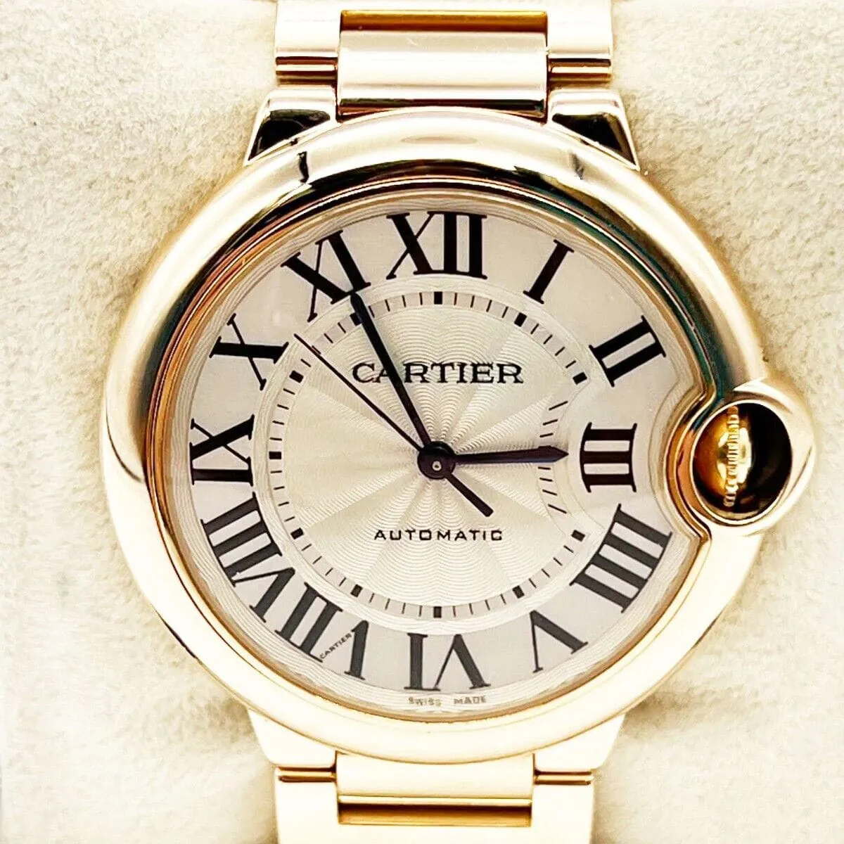 Cartier Ballon Bleu de Cartier W69004Z2 36.5mm Rose gold Silver