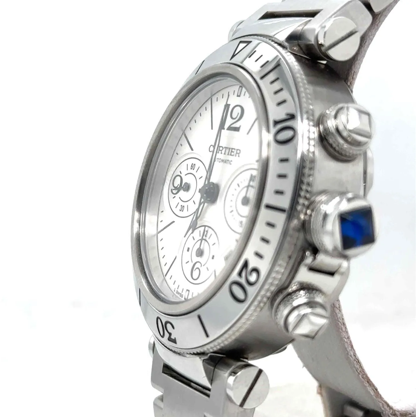 Cartier Pasha W31089M7 42.5mm Steel Silvered 4