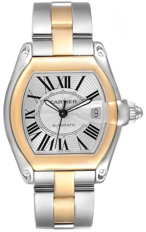 Cartier Roadster w62031y4 38mm Yellow gold Silver