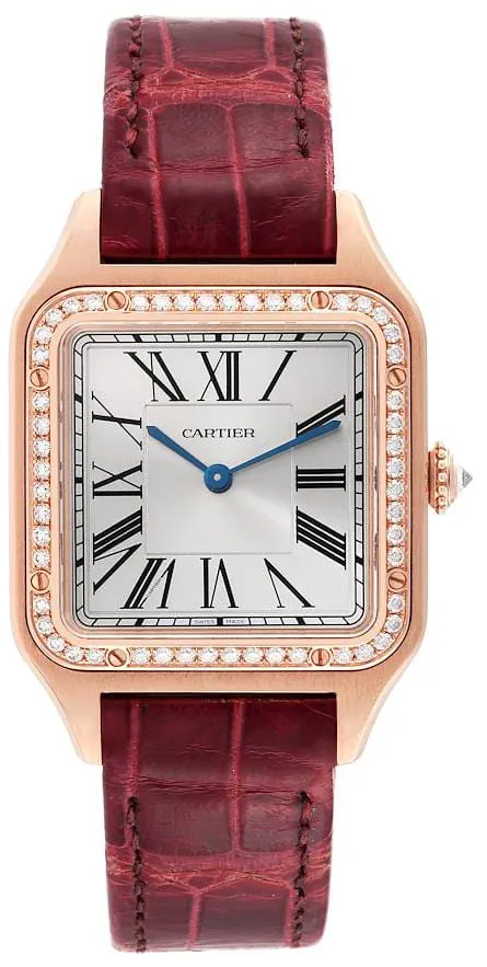 Cartier Santos Dumont WJSA0016 43.5mm Rose gold Silver