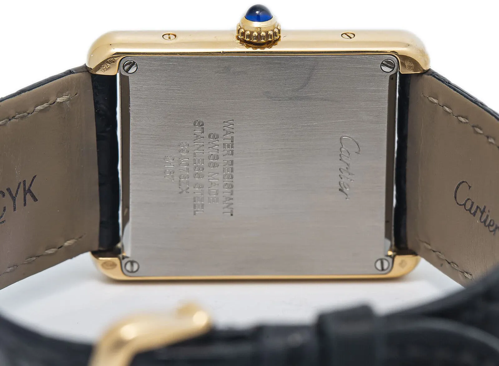 Cartier Tank Solo W1018855. 35mm Yellow gold Silver 1