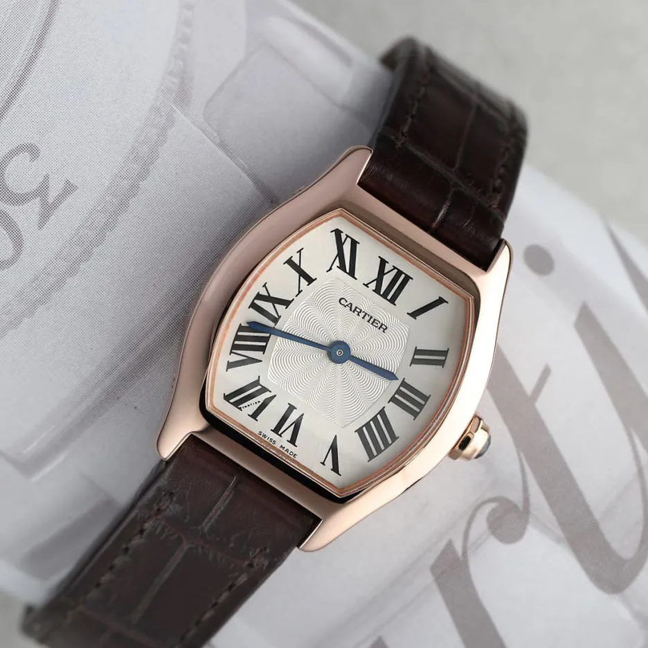 Cartier Tortue W1556360 24mm Rose gold Silver