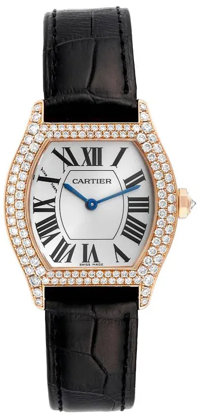 Cartier Tortue WA503751 34.5mm Rose gold Silver