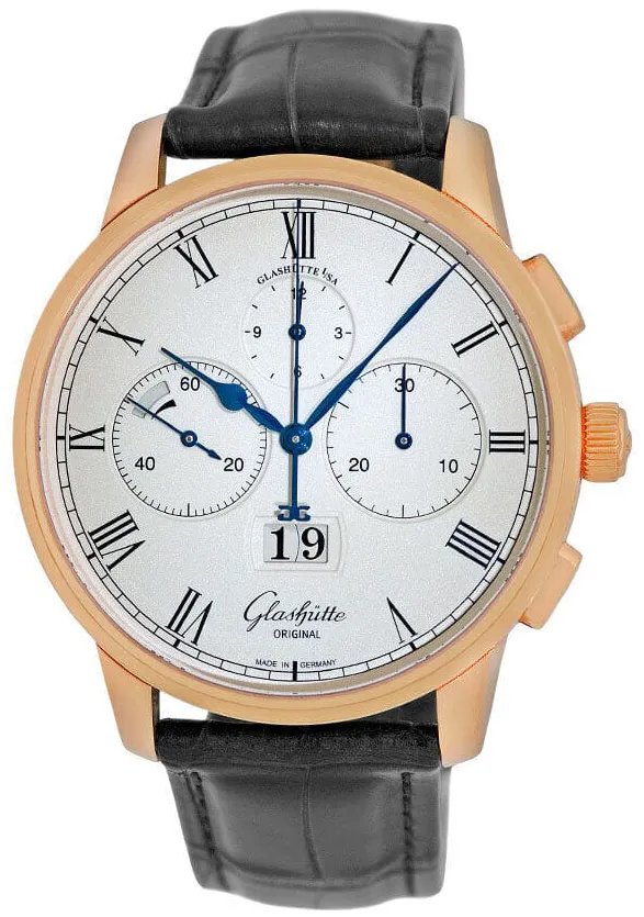 Glashütte Senator Chronograph Panorama Date 1-37-01-01-05-30 42mm Rose gold Silver