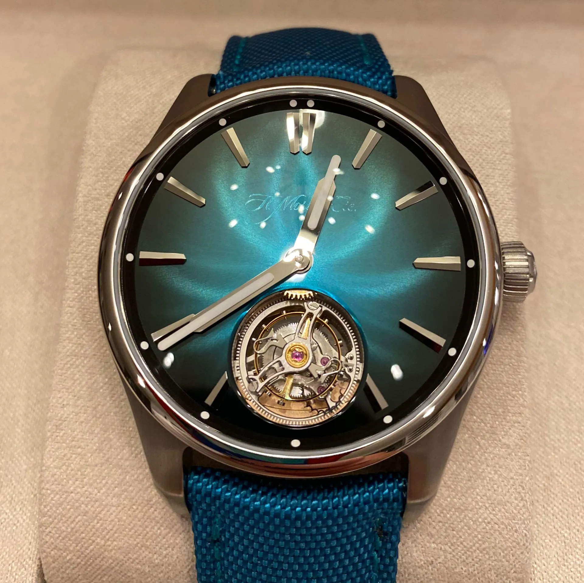 H. Moser & Cie. Pioneer Tourbillon 3804-1205 43mm Stainless steel Blue