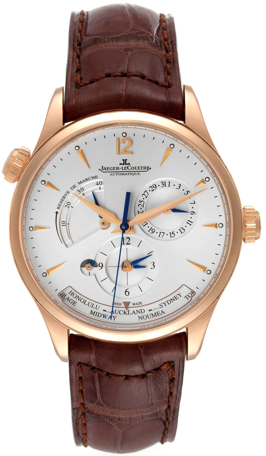 Jaeger-LeCoultre Master Geographic Q1422421 39mm Rose gold Silver