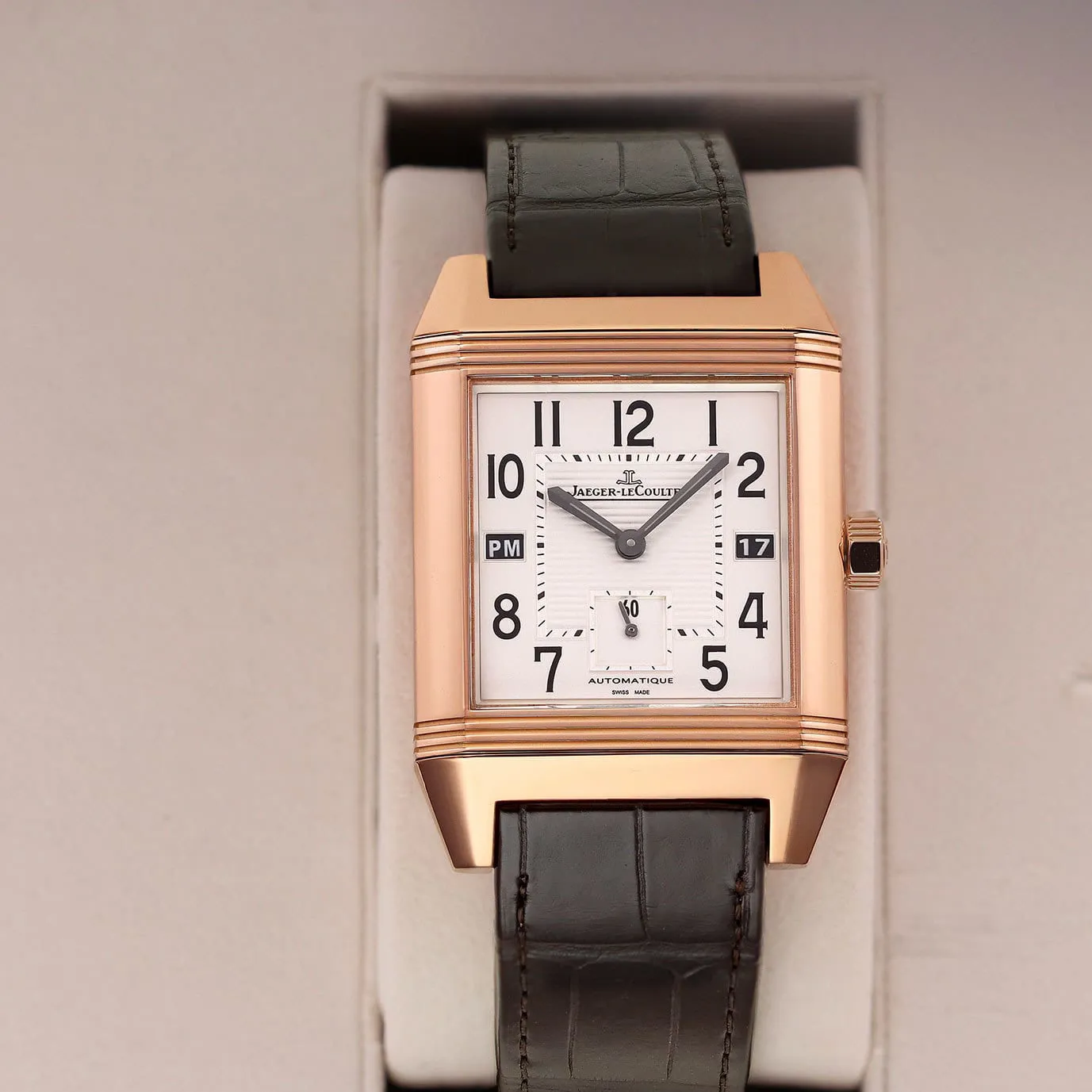 Jaeger-LeCoultre Reverso Squadra Hometime Q7002420 34mm Rose gold Silver