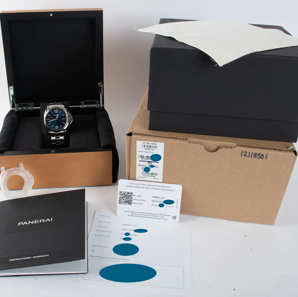 Panerai Luminor Marina PAM 01124 42mm Stainless steel Blue 5