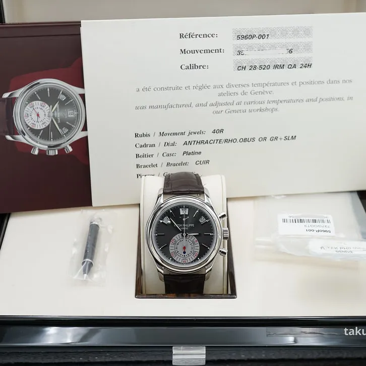 Patek Philippe Annual Calendar Chronograph 5960P-001 40.5mm Platinum Gray 3