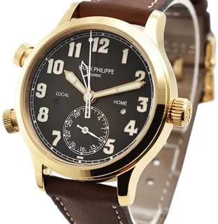 Patek Philippe Calatrava Pilot Travel Time 7234R-001 Rose gold Brown