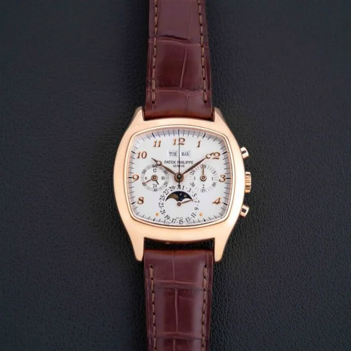 Patek Philippe Perpetual Calendar Chronograph 5020R 45mm Rose gold Silver