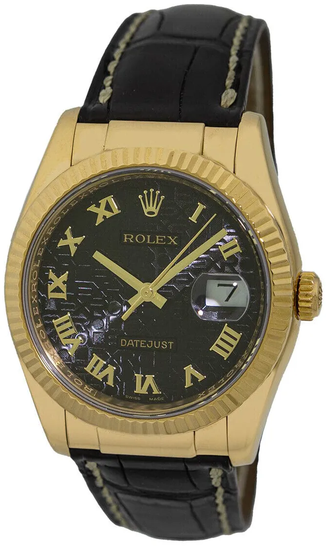 Rolex Datejust 116138 36mm Yellow gold Black