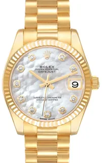 Rolex Datejust 31 178278-0010 Yellow gold White