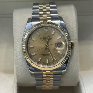 Rolex Datejust 36 116233-0151 Yellow gold and Stainless steel Champagne