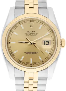 Rolex Datejust 36 116233-0151 Yellow gold and Stainless steel Champagne