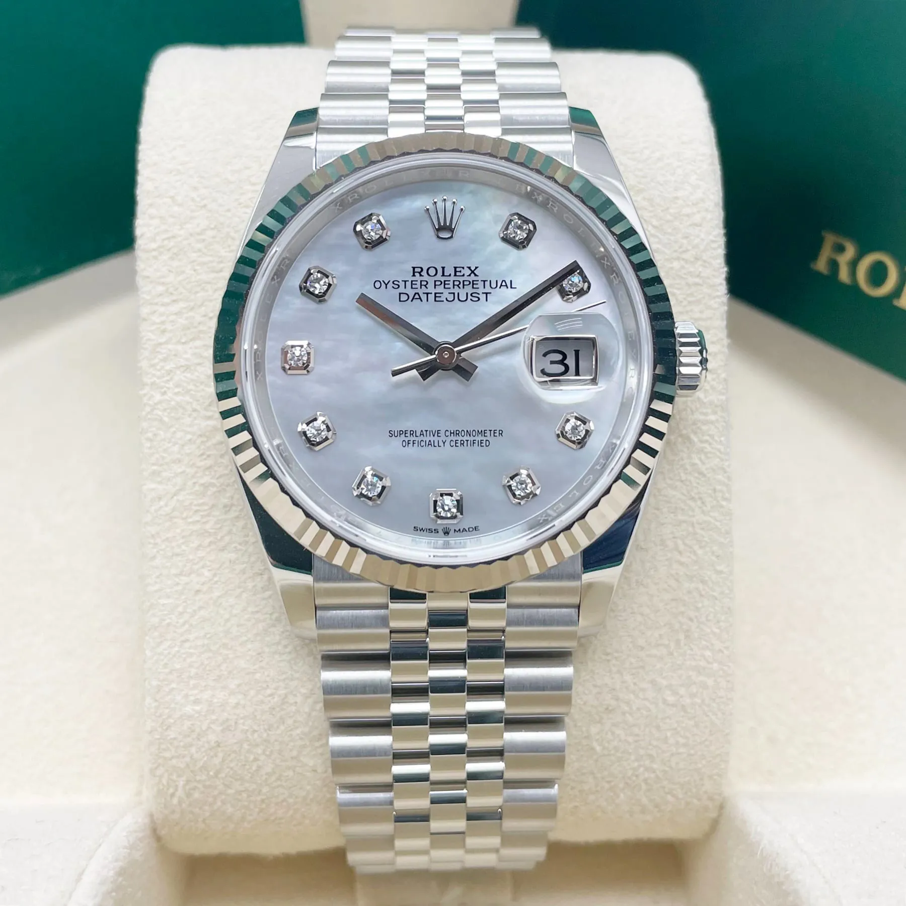 Rolex Datejust 36 126234-0019 36mm White gold and Oystersteel White