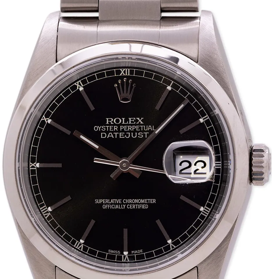 Rolex Datejust 36 16200 36mm Stainless steel Black