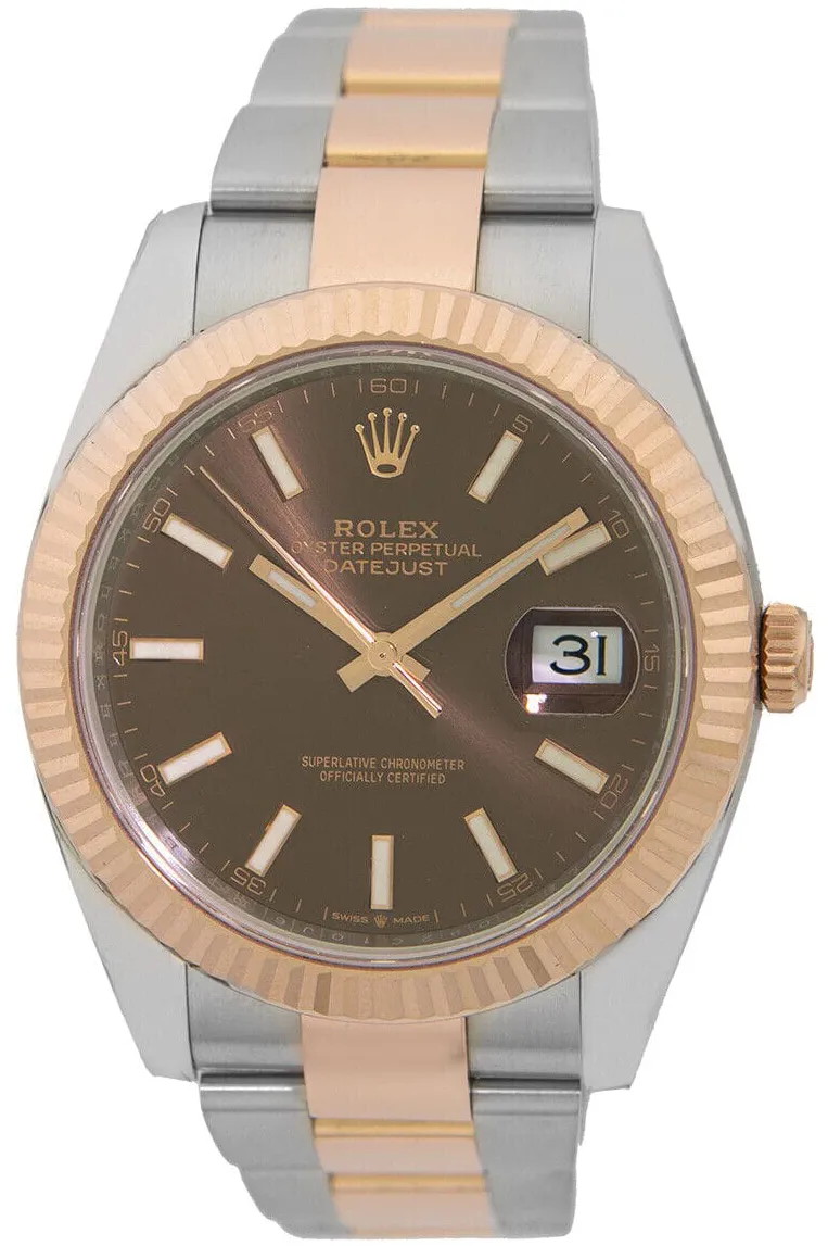 Rolex Datejust 41 126331-0001 41mm Oystersteel and Everose gold Brown