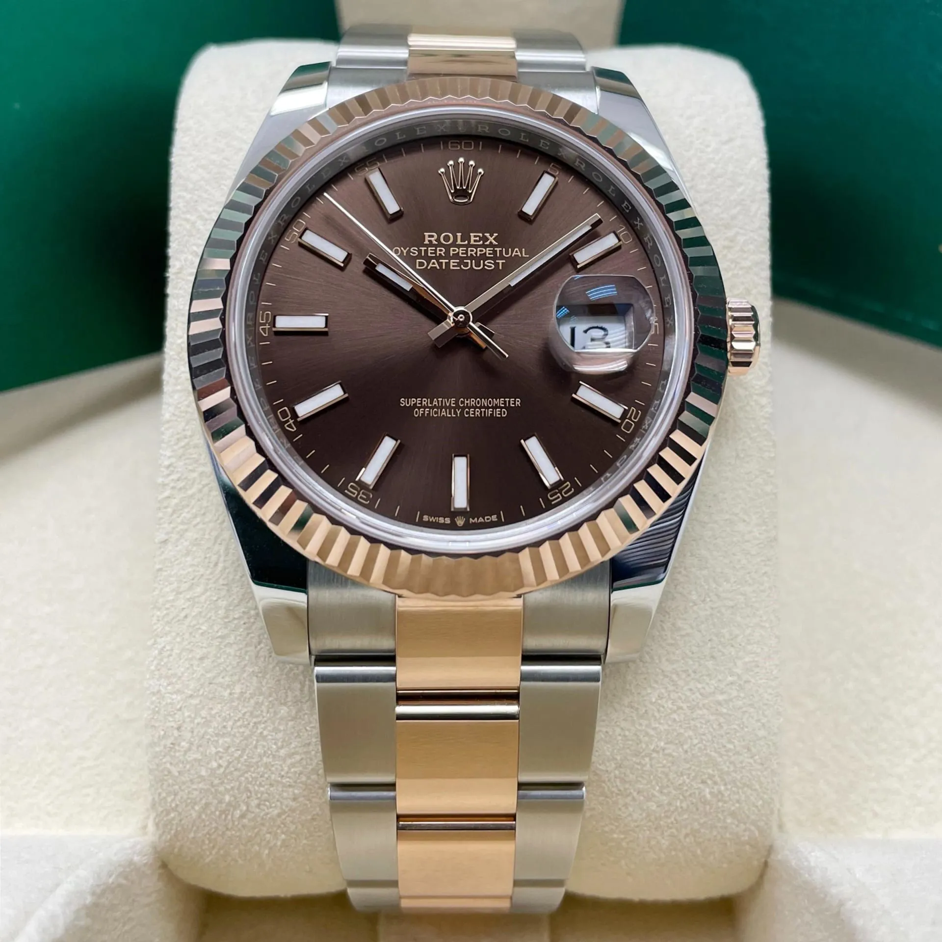 Rolex Datejust 41 126331-0001 41mm Oystersteel and Everose gold Brown