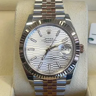 Rolex Datejust 41 126331-0018 Rose gold and Stainless steel Silver