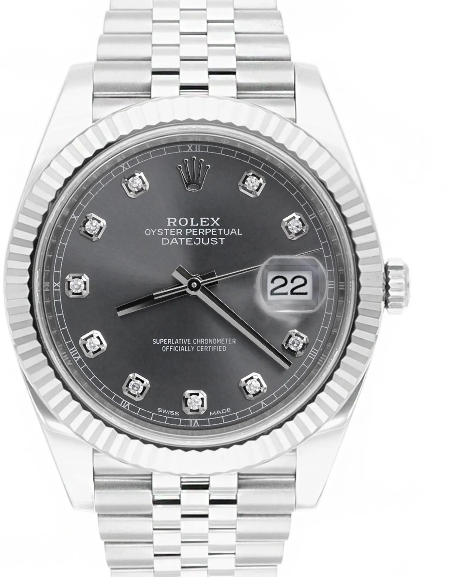 Rolex Datejust 41 126334-0006 41mm White gold and Oystersteel Gray