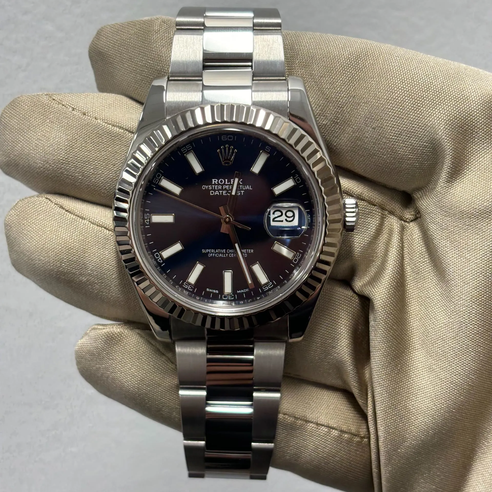 Rolex Datejust II 116334-0005 41mm White gold Blue