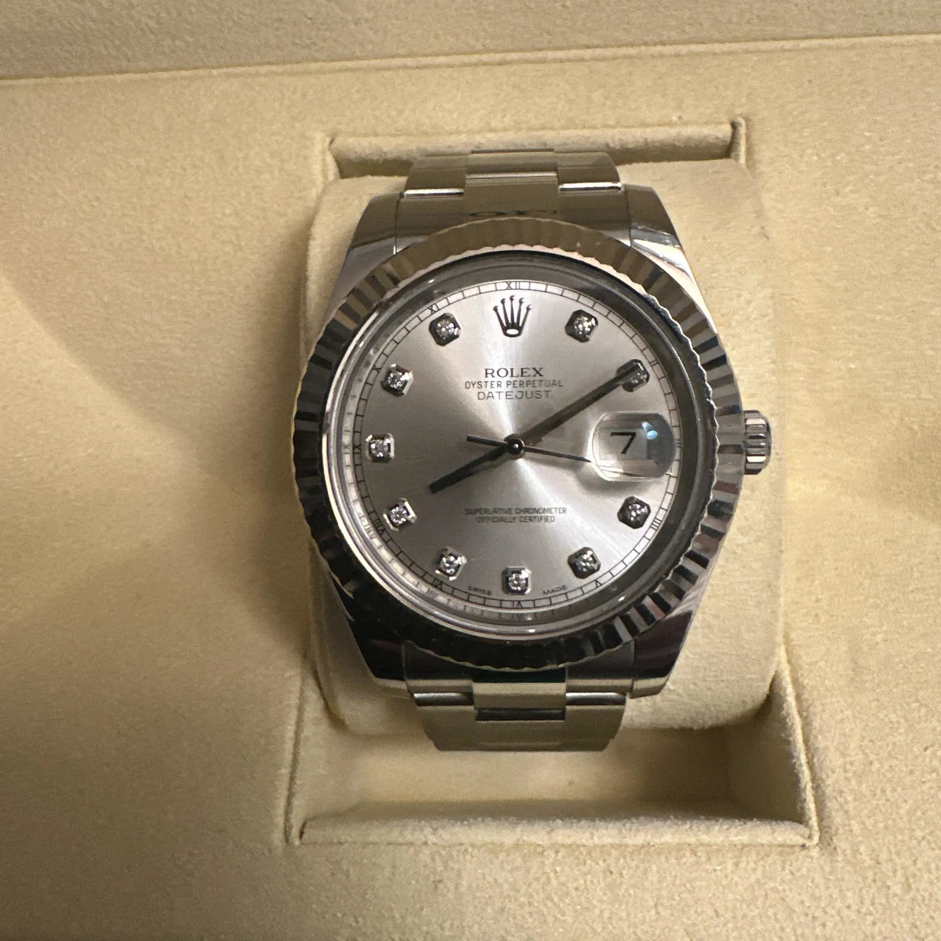 Rolex Datejust II 116334-0007 41mm White gold Silver