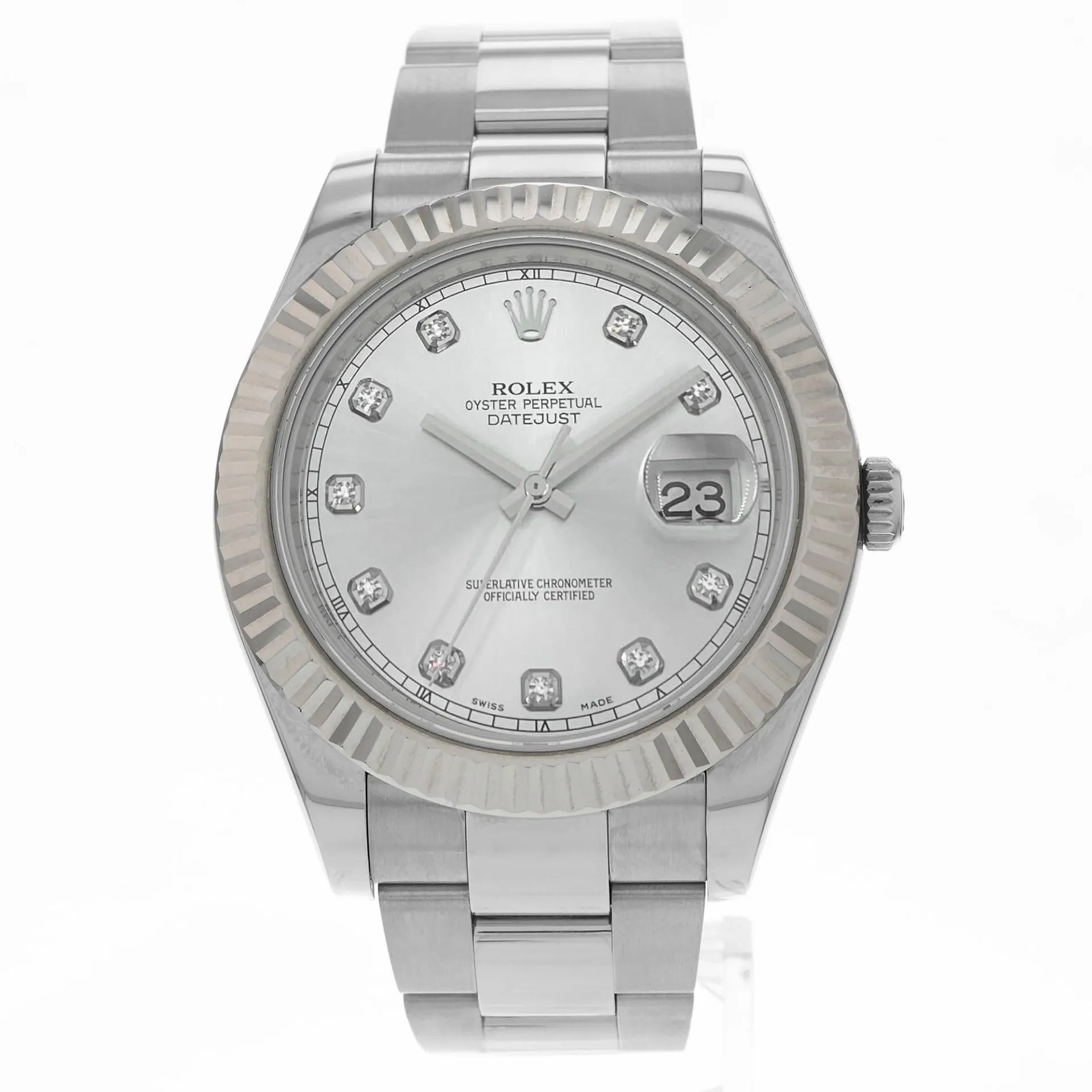 Rolex Datejust II 116334-0007 41mm White gold Silver