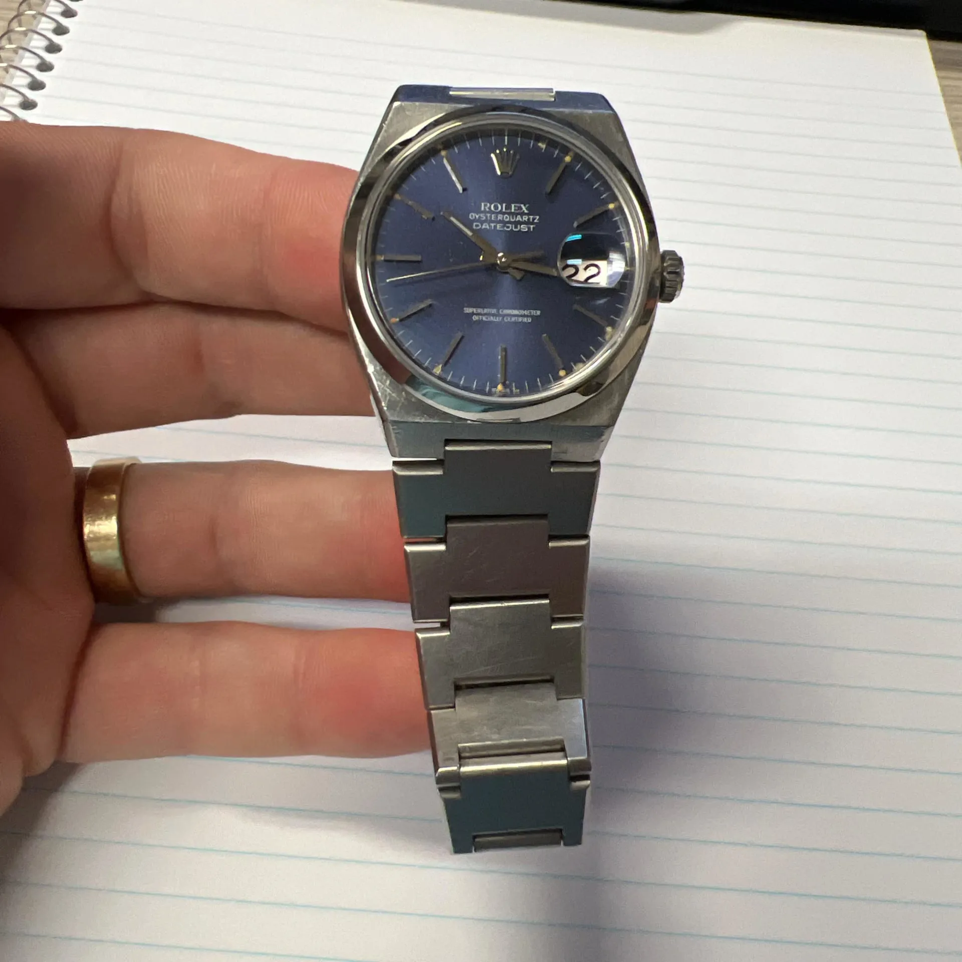 Rolex Datejust Oysterquartz 17000 36mm Stainless steel Blue 2