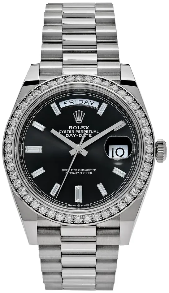 Rolex Day-Date 228349RBR-0003 40mm 18k white gold Black