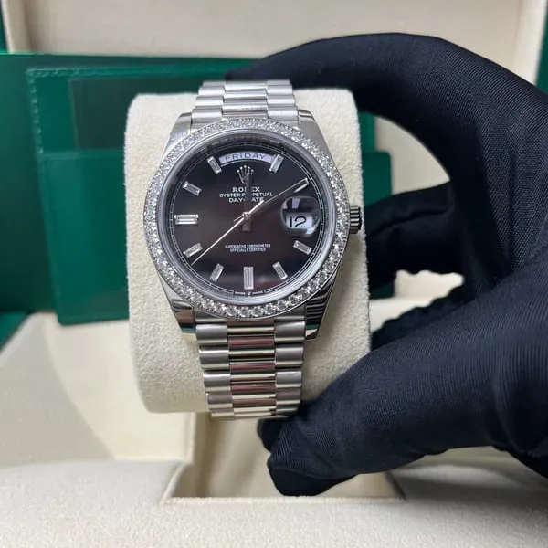 Rolex Day-Date 228349RBR-0003 40mm 18k white gold Black