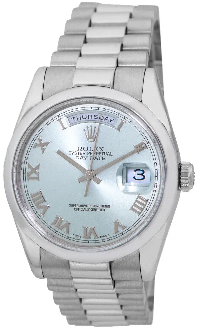 Rolex Day-Date 36 118206-0035 36mm Platinum Blue