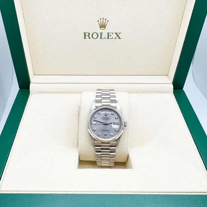 Rolex Day-Date 36 118206 36mm Platinum Silver 1