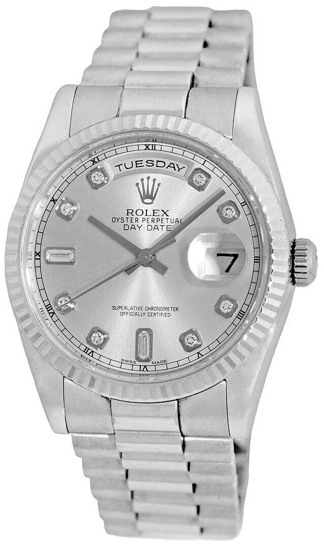 Rolex Day-Date 36 118239-0086 36mm White gold Silver