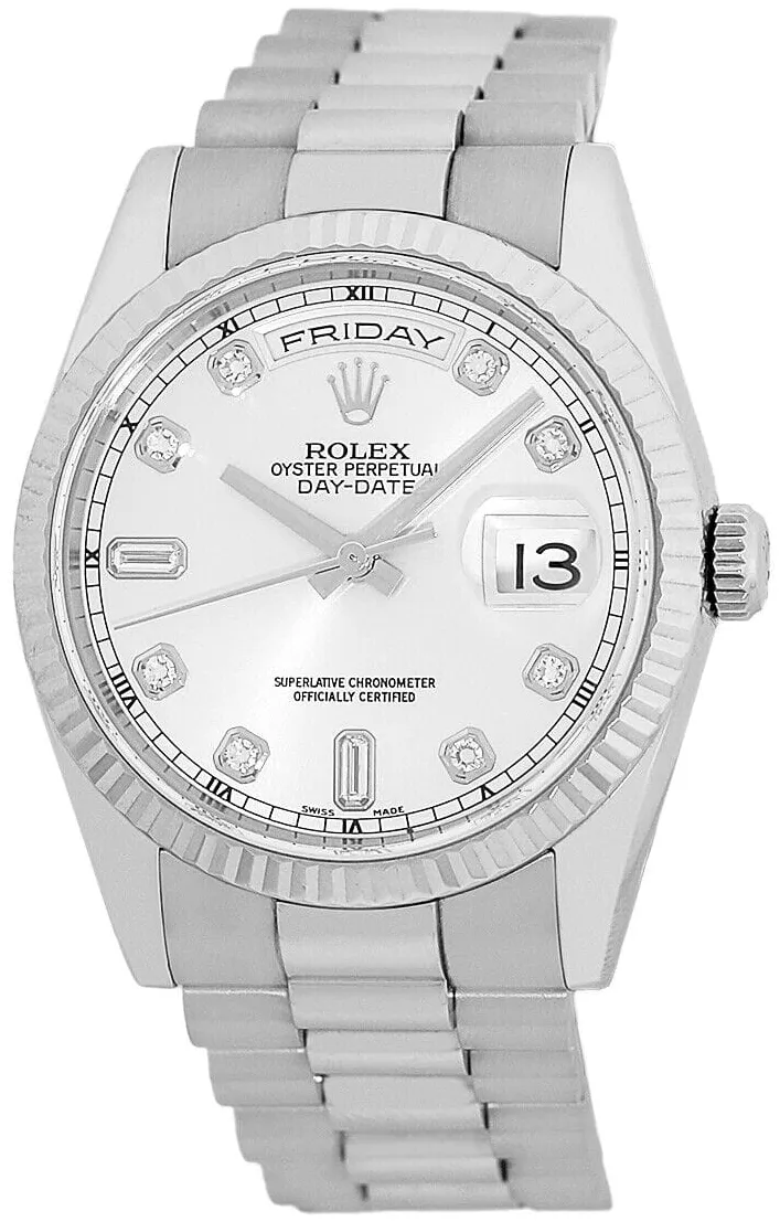 Rolex Day-Date 36 118239-0086 36mm White gold Silver