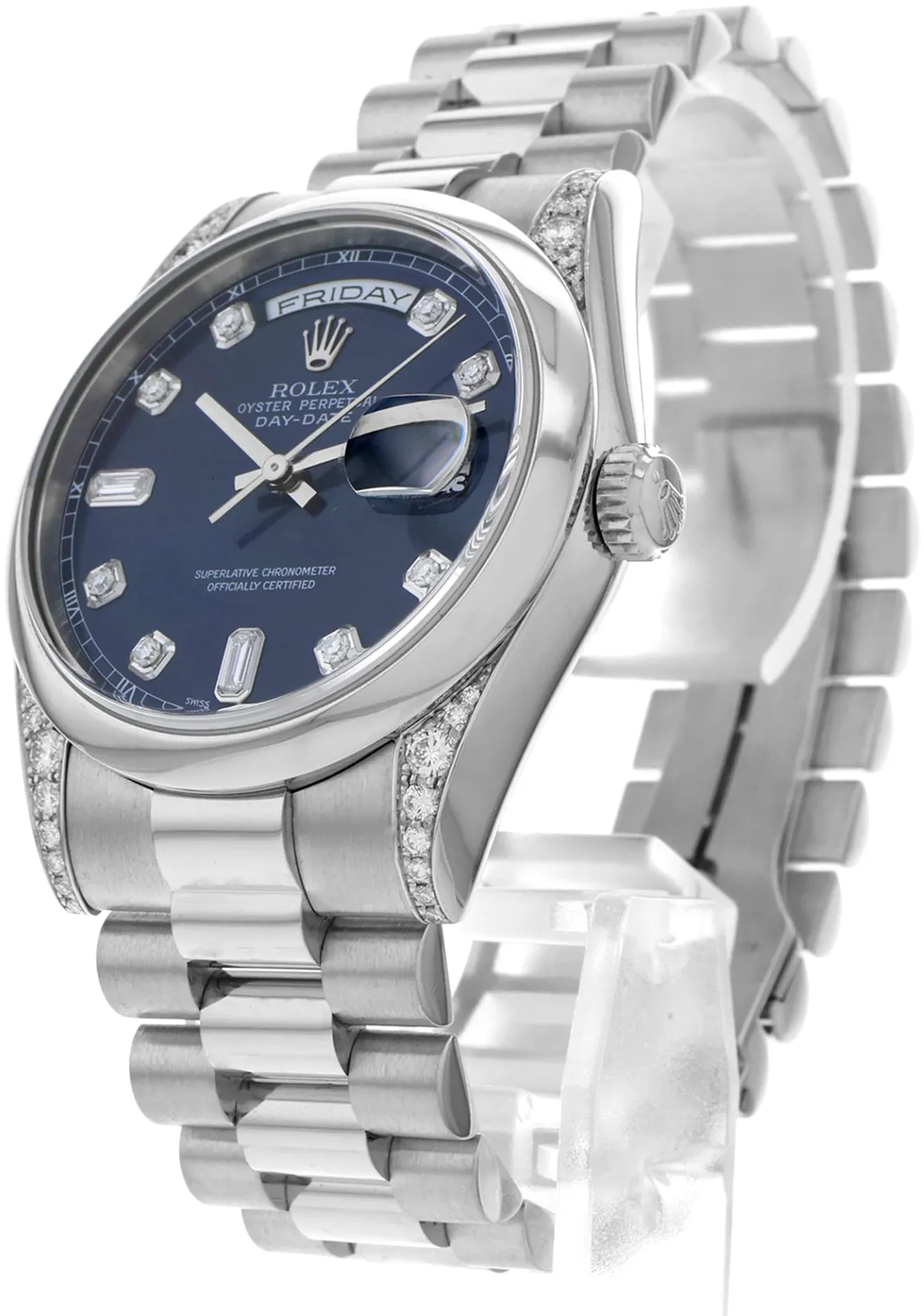 Rolex Day-Date 36 118296 36mm Platinum Blue 2